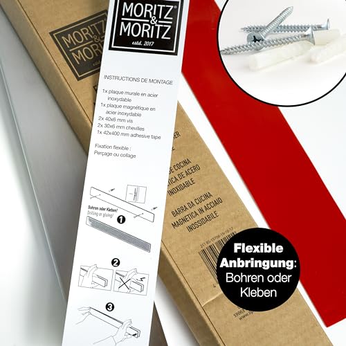barre magnétique pour couteaux - rail universel, Acier inoxydable 40 cm