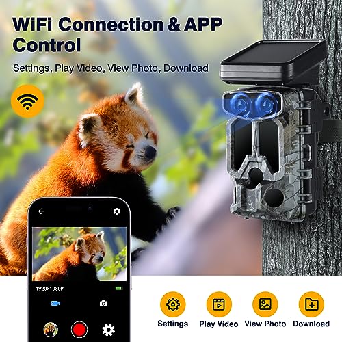 Caméra de Chasse Solaire 4K 30FPS, 60MP avec WiFi