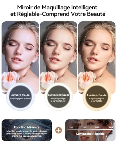 Trousse de Maquillage avec Miroir LED