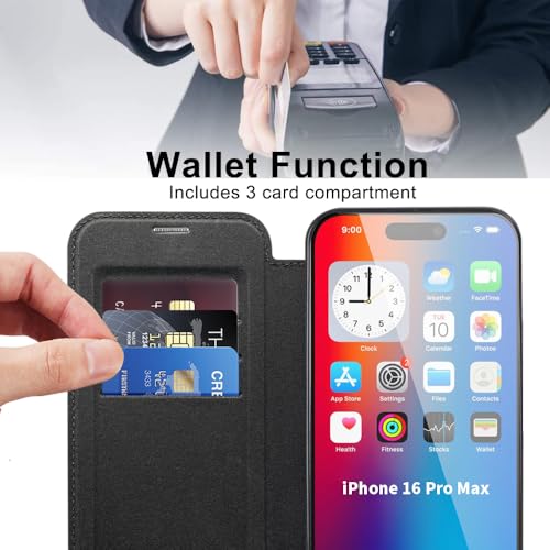 Coque Multifonctionnelle en Cuir iPhone 16 Plus