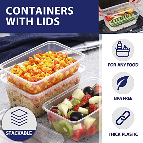 Lot de 50 Récipients en Plastique Transparent