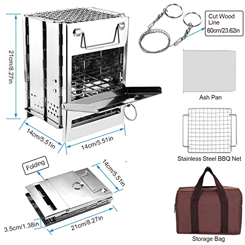 Réchaud à Bois Portable en Acier Inoxydable