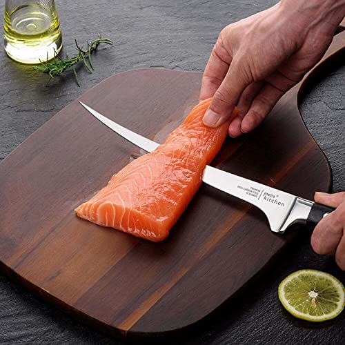 Couteau Filet Poisson - Couteau Cuisine Professionnel en Acier Inoxydable