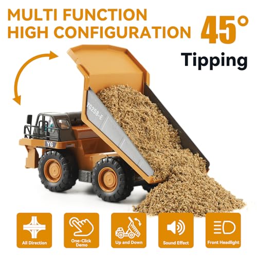 Camion-Benne Télécommandé, Véhicule de Construction RC pour Enfants