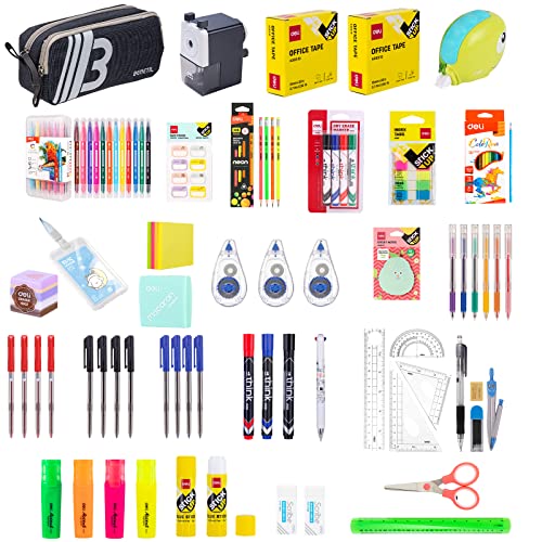 Deli 88 Pcs Kit de Fournitures Scolaires