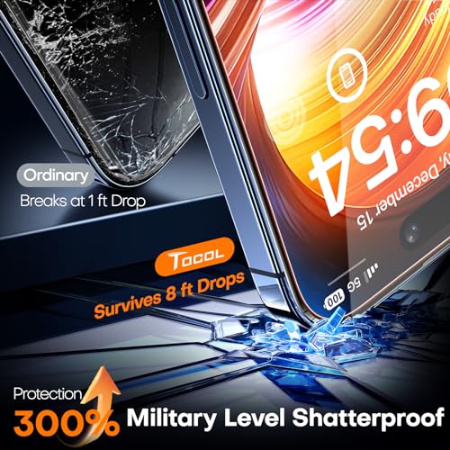 TOCOL 2 Pièces Verre Trempé pour iPhone 15 Pro Max Couverture Complète, Installation Automatique, Dureté 9H Résistant aux Rayures, Sans Bulles, Protection écran pour iPhone 15 Pro Max