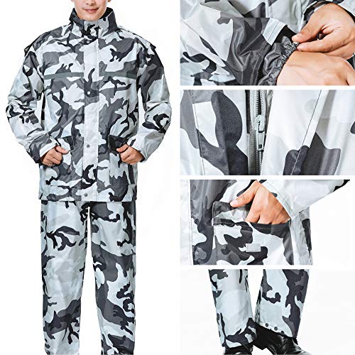 Ynport Crefreak - Combinaison imperméable à Capuche - Extérieur Homme/Femme - Étanche à l'eau de Pluie -Camouflage