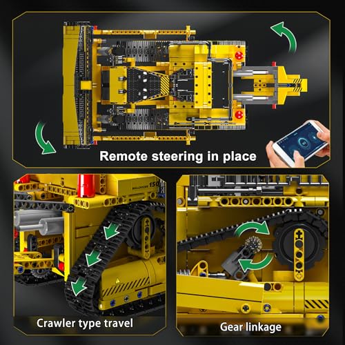 Jouets Cadeaux Bulldozer, Camion Télécommandé avec Moteurs