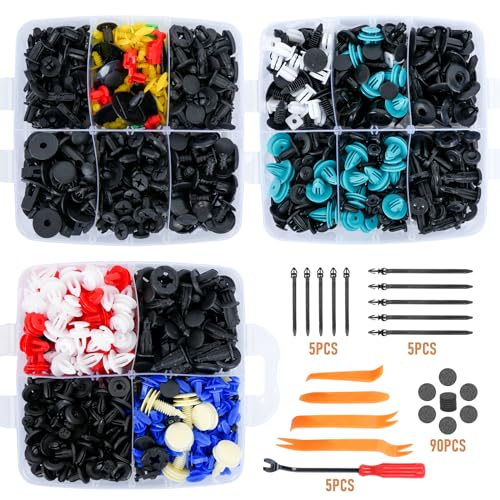 Agrafes Clips de Fixation Voiture avec Outil de Démontage et Boîte De Rangement