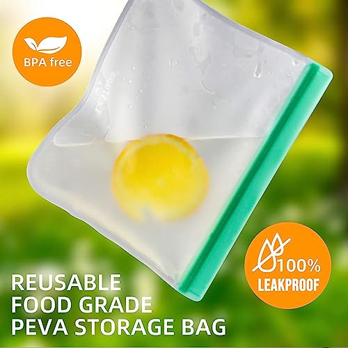 8 Sacs Nourriture en SiliconeSacs Alimentaires de Rangement Viandes