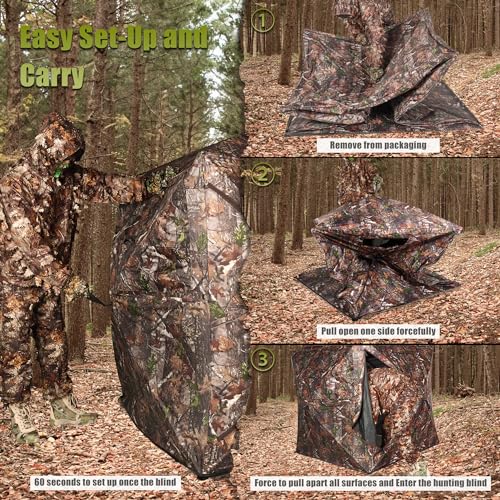 Tente de Chasse Camouflage,Store de Chasse 3 personnes