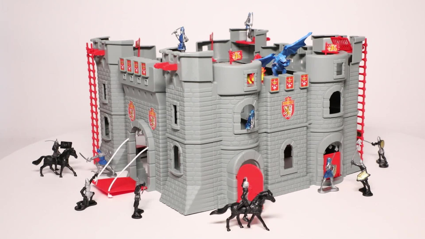 Château Fort Le Château Noir avec Figurines Catapultes et Accessoires Inclus