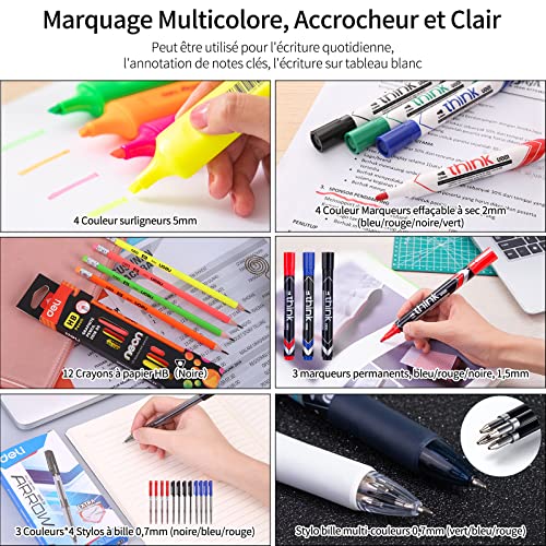 Deli 88 Pcs Kit de Fournitures Scolaires