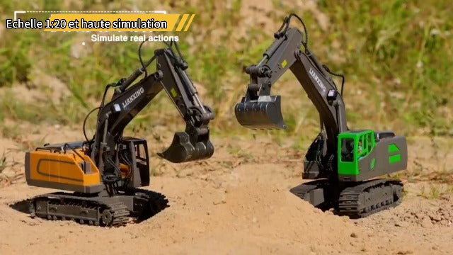 Pelleteuse Télécommandée Jouet Garcon 3 4 5 6 7 8 Ans, 2.4GHz Tracteur Enfants 3 à 8 ans