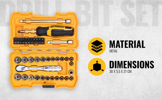 DEWALT Coffret 100 Pièces Perçage et Vissage Haute Performance avec Rangement