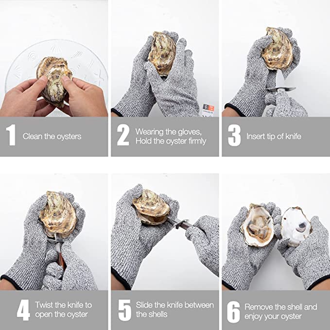 Coffret Couteau à Huîtres avec Gant Anti-Coupures