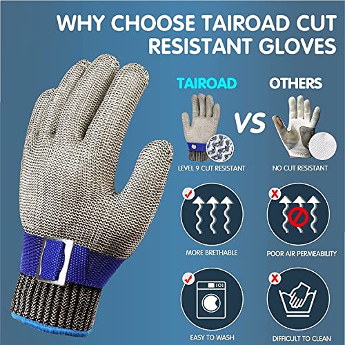 Gant Anti Coupure Cuisine Protection Niveau 9 Gants de Travail Gants à Huitres Gant