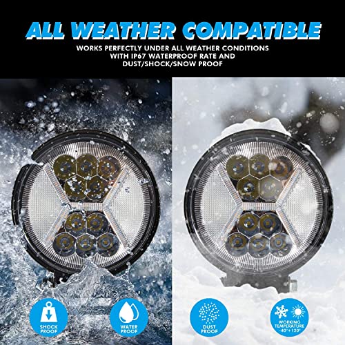 2 PCS Phare de Travail Led 12v, 132W feu de recule pour Tracteur, Bateau, Camion, Voiture