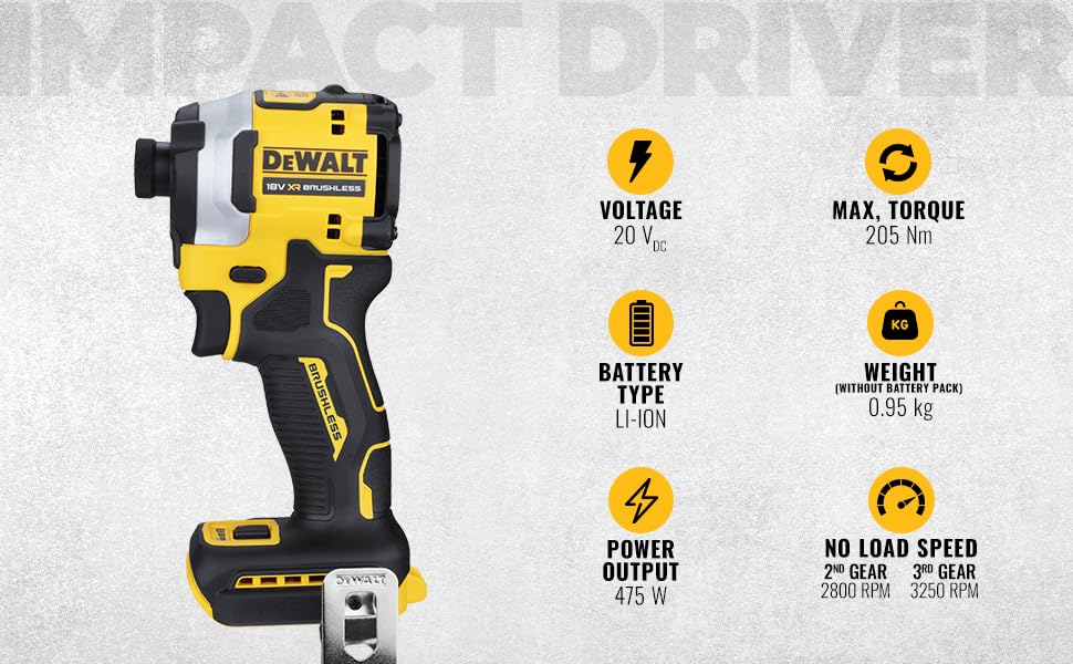 Dewalt - Visseuse à choc XR 18V Brushless (Produit seul)