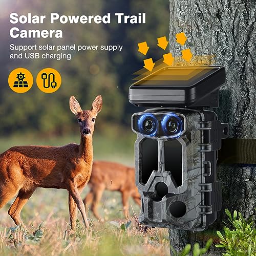 Caméra de Chasse Solaire 4K 30FPS, 60MP avec WiFi