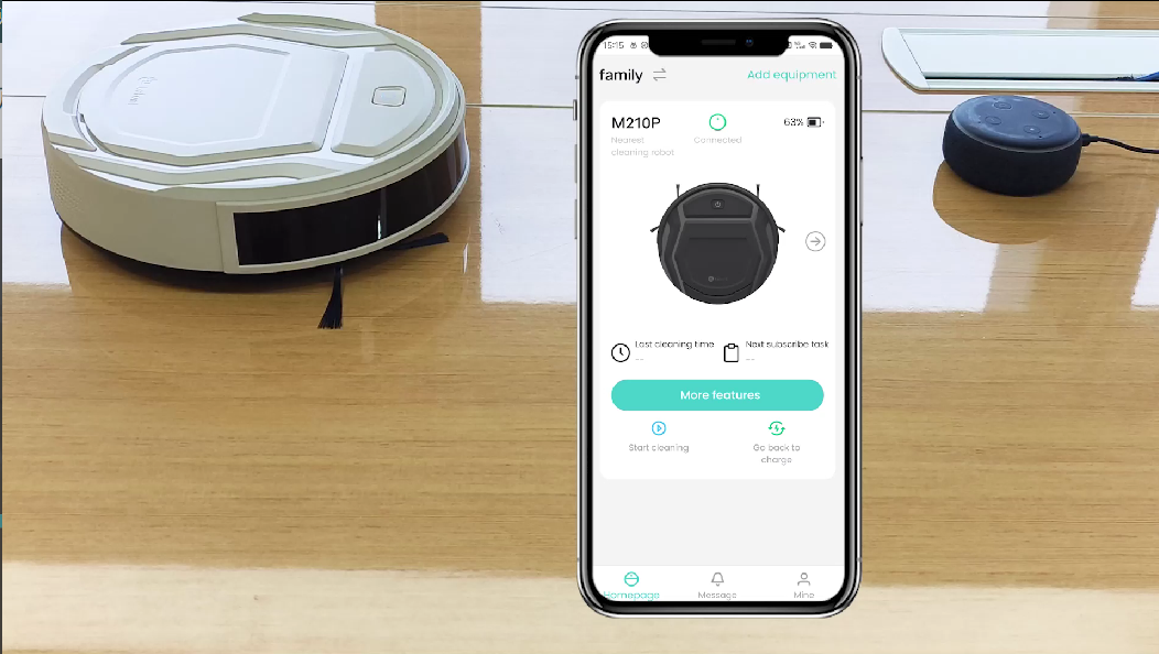 Aspirateur Robot Mince 2200Pa, Silencieux 55dB, Connecté avec WiFi/Bluetooth/Alexa/App, 120min d'Autonomie