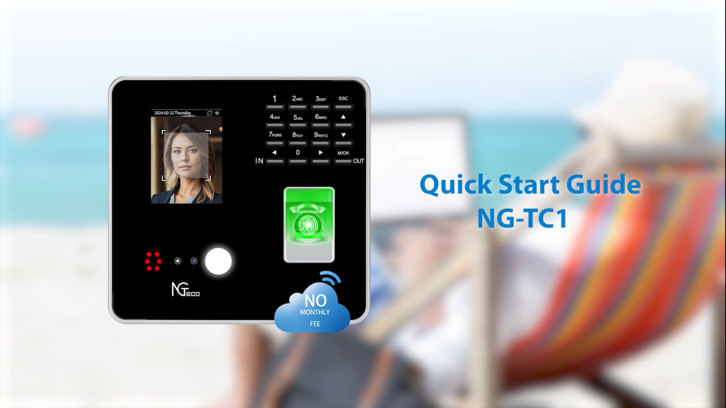 NGTeco WiFi Pointeuse Horaire en Nuage