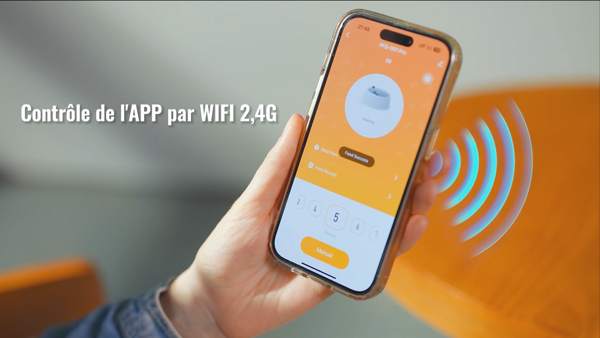 Distributeur 3,5l Croquettes Automatique, WiFi Intelligent Mangeoire chien et chat