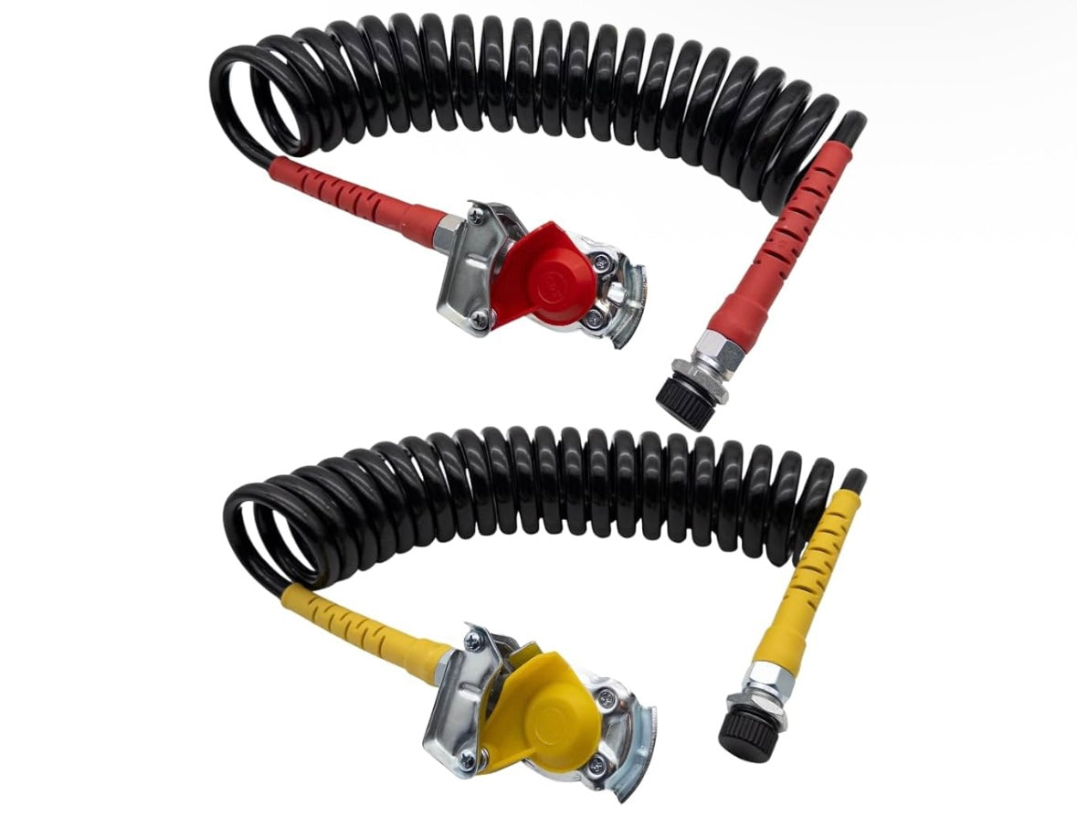 2 embout rapide hydraulique + 1 câble ABS + 1 Câble électrique + 2 tuyaux d'air avec main jaune et rouge.
