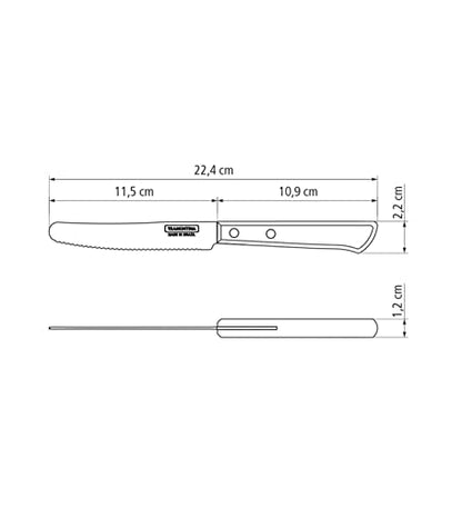 Lot de 6 couteaux à tomate/table - Lame de 11,5 cm
