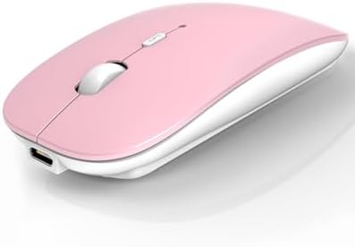 Souris Bluetooth sans fil pour ordinateur portable/Macbook/iPad/iPhone (iOS13.1.2 et versions ultérieures), rechargeable et silencieuse, mini souris