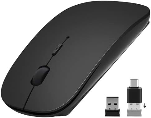 Souris Bluetooth sans fil pour ordinateur portable/Macbook/iPad/iPhone (iOS13.1.2 et versions ultérieures), rechargeable et silencieuse, mini souris