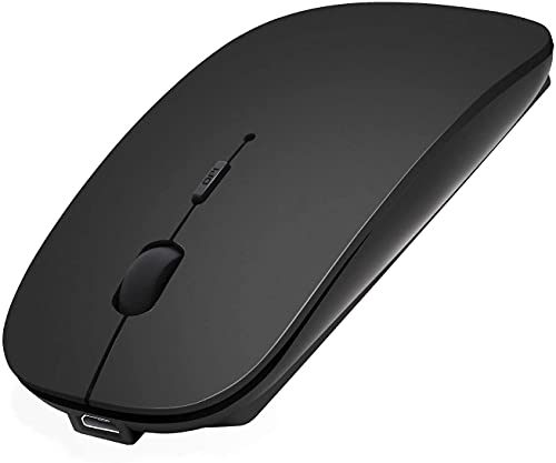Souris Bluetooth sans fil pour ordinateur portable/Macbook/iPad/iPhone (iOS13.1.2 et versions ultérieures), rechargeable et silencieuse, mini souris