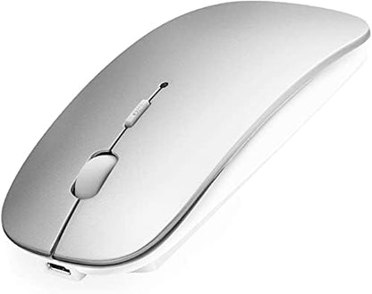 Souris Bluetooth sans fil pour ordinateur portable/Macbook/iPad/iPhone (iOS13.1.2 et versions ultérieures), rechargeable et silencieuse, mini souris
