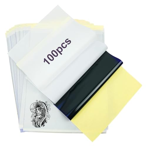 100 Feuilles Papier de Transfert de Tatouage, A4 Papier carbone