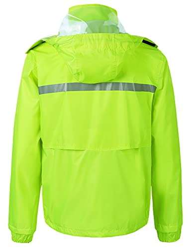 Yukirtiq Combinaison de Pluie Imperméable à Capuche Extérieur Homme Ensemble Veste et Pantalon Imperméables 2 Pièces Manteau Vêtements de Pluie