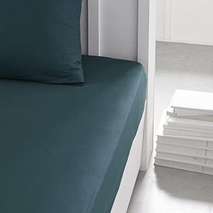 TODAY Essential - Drap Housse 160X200 cm 2 Personnes 100% Coton Uni, Celadon