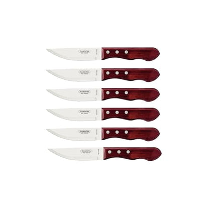 Tramontina - Couteaux à steak Jumbo. 6pcs inox et bois.