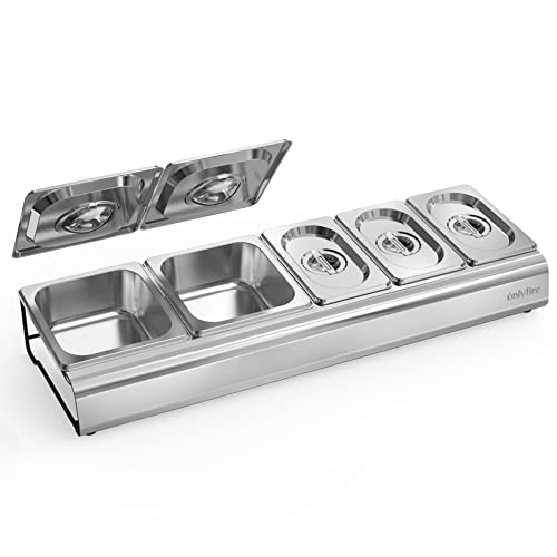 Bac Inox Avec Couvercles pour Restauration et la Cuisine, 5 Bac Rangement Frigo