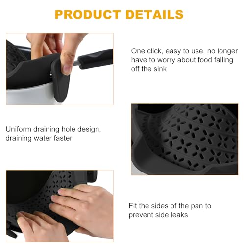 Passoire à Clipser en Silicone, Paquet de 2 Accessoires de Cuisine et Rangement