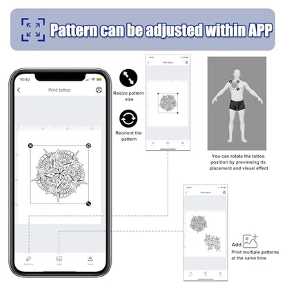 Thermocopieur Tatouage Imprimante de Transfert tatouage Machine Bluetooth avec 10 Feuilles
