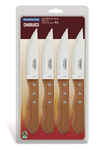 Tramontina - Couteaux à steak Dynamic Jumbo 4pcs. Inox et bois