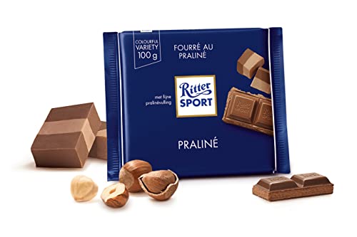 Tablette Carrée Pralinée RITTER SPORT - 100 g - Boîte de 13 Chocolats à Emporter