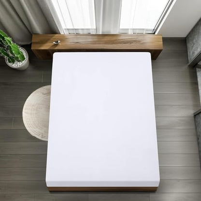 Drap Housse - Blanc, 180x200 cm Coupes de 35 cm pour Matelas épais