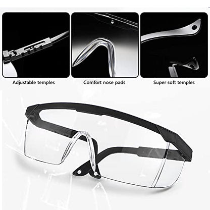 Lunettes de Sécurité Transparentes - Lunettes de Protection Avec Verres en Plastique
