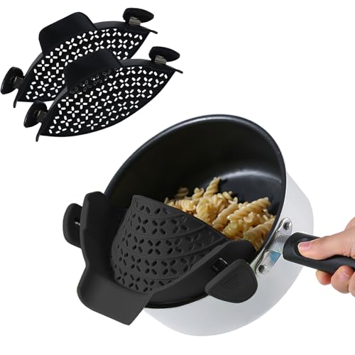 Passoire à Clipser en Silicone, Paquet de 2 Accessoires de Cuisine et Rangement