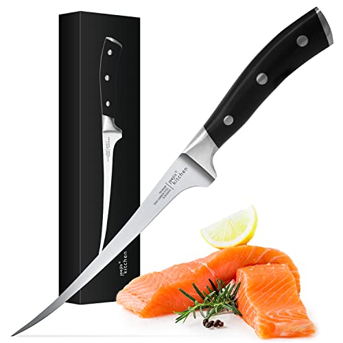 Couteau Filet Poisson - Couteau Cuisine Professionnel en Acier Inoxydable