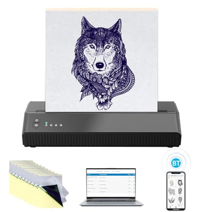 Thermocopieur Tatouage Imprimante de Transfert tatouage Machine Bluetooth avec 10 Feuilles