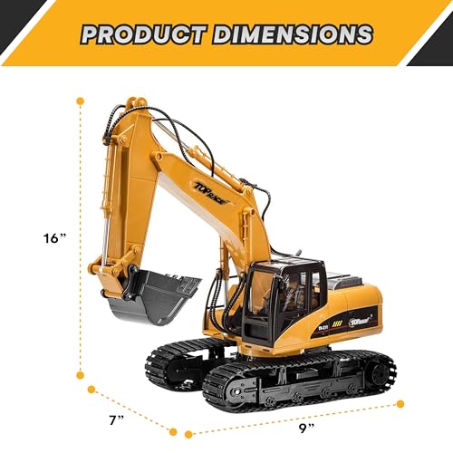Pelle professionnelle professionnelle complète de 15 canaux RC, pelle à télécommande en métal