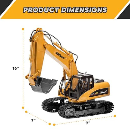 Pelle professionnelle professionnelle complète de 15 canaux RC, pelle à télécommande en métal