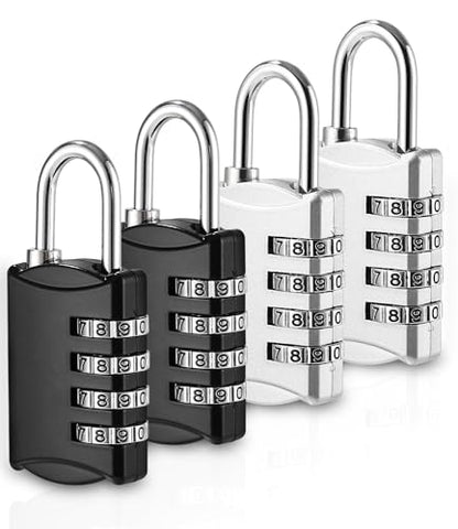 Cadenas à Code 4 Chiffres - Ensemble de 4 Pièces